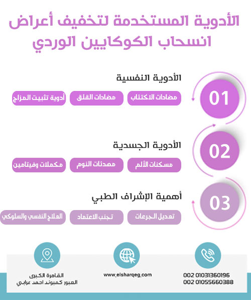 الأدوية المستخدمة لتخفيف أعراض انسحاب الكوكايين الوردي